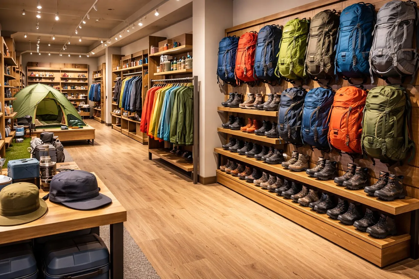 Outdoor gear store interior